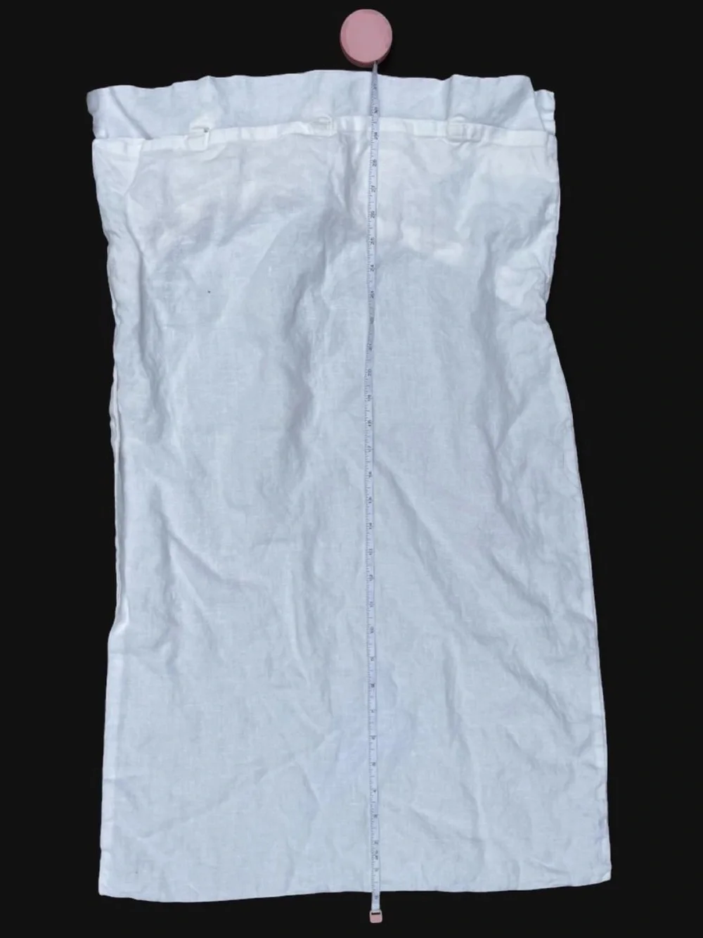 2 x Vintage Linen White Pillowcases with Tie Knots Minimalist Retro Cottagecore